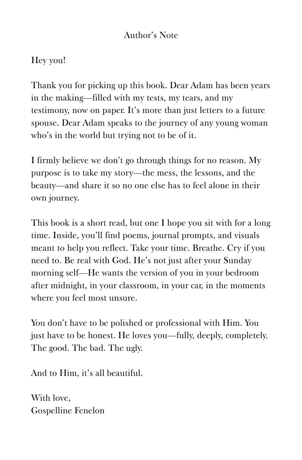 Dear Adam: Letters, Laments & the Long Way Home